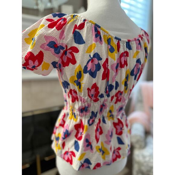 NWOT Reworked Kate Spade Summer Flowers Riviera Top Size XS - 1-2 DAY QUICK SHIP - Picture 3 of 8